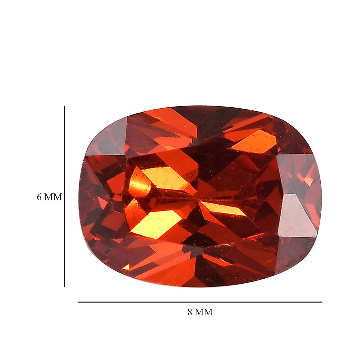 Garnet Cubic Zirconia Cushion Shape Gemstone 2.28 Ct.