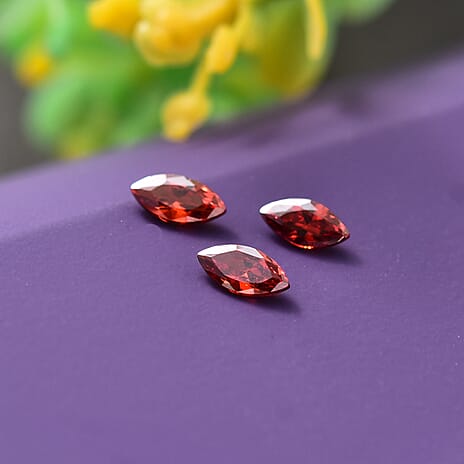 Garnet Cubic Zirconia Marquee Gemstone 0.51 Ct.