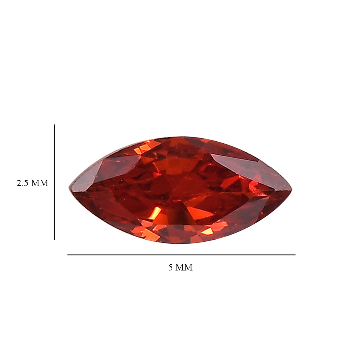 Garnet Cubic Zirconia Marquee Gemstone 0.51 Ct.