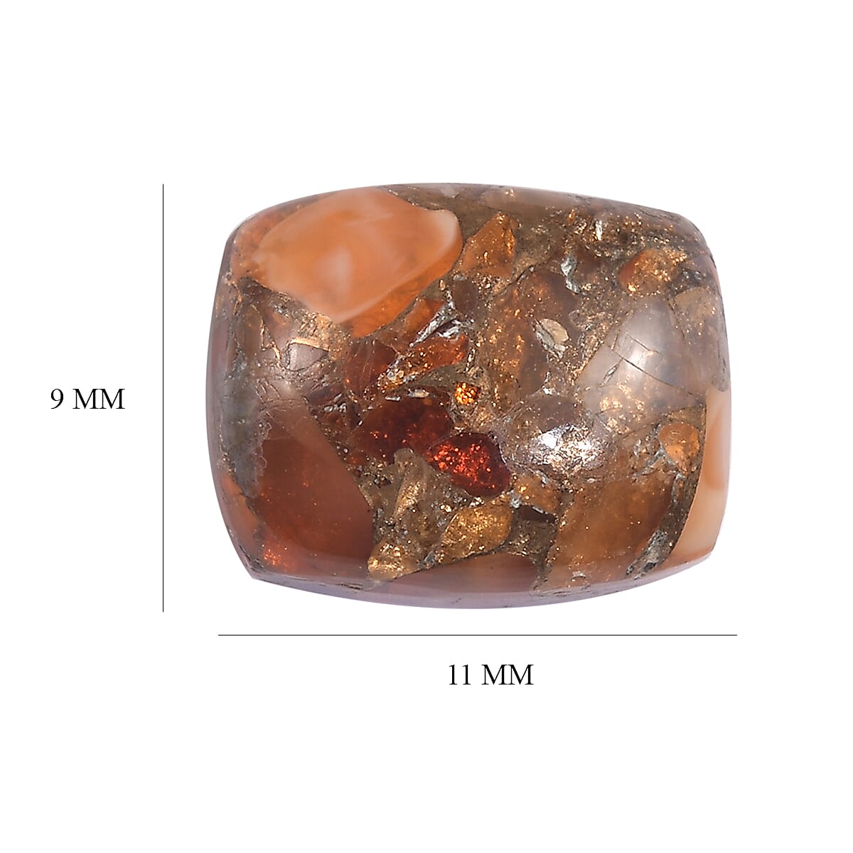 Fire Opal Matrix Cushion Shape Gemstone 3.39 Ct. - 11x9 mm Fire Opal Matrix Cushion Shape Gemstone 3.39 Ct. - 11x9 mm