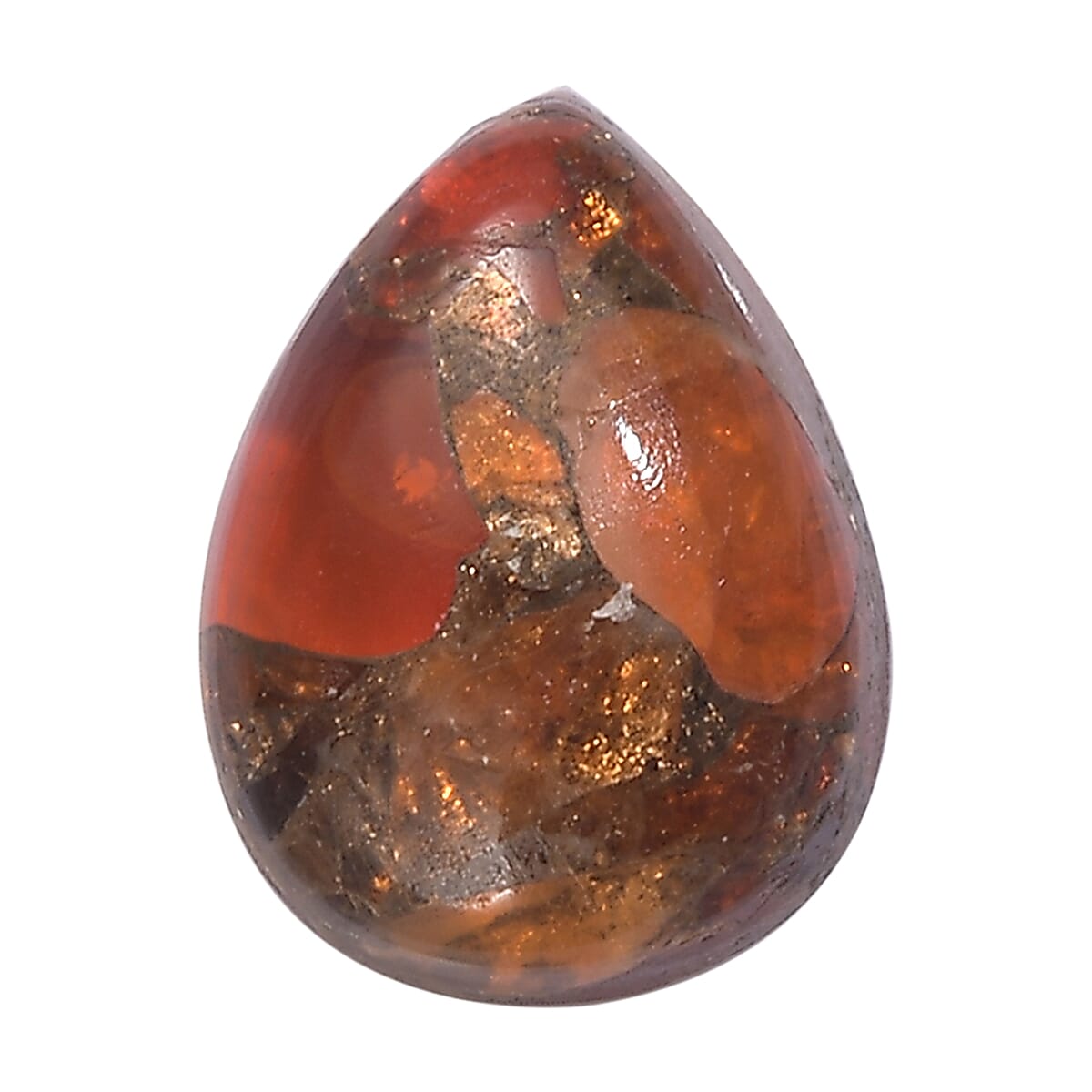 Fire Opal Matrix Pear Shape Gemstone 0.93 Ct. - 8x6 mm