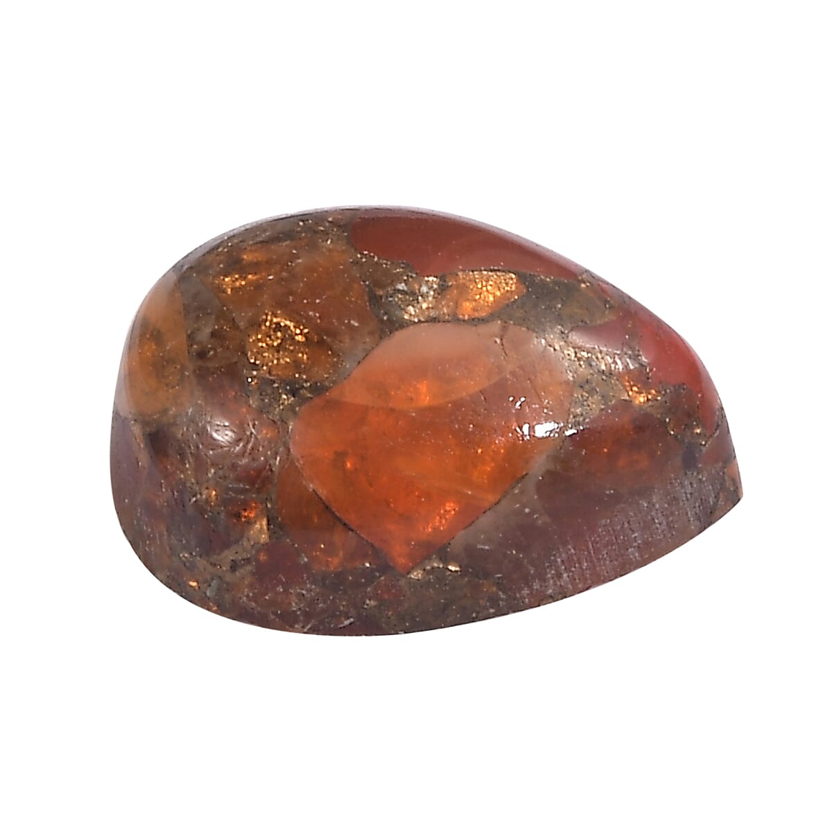 Fire Opal Matrix Pear Shape Gemstone 0.93 Ct. - 8x6 mm