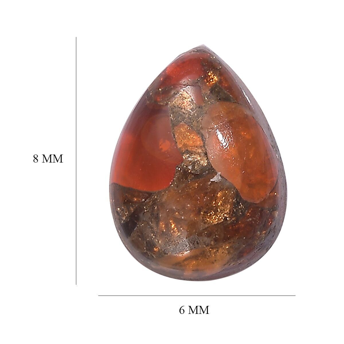 Fire Opal Matrix Pear Shape Gemstone 0.93 Ct. - 8x6 mm