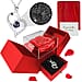 Eternal Rose with I LOVE YOU Heart Necklace in Gift Box - Red
