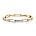 Luxuriant Diamond Lab Grown Diamond (SI-G-H) Bangle (Size - 7.5) in 18K Vermeil Yellow Gold Plated Sterling Silver 0.25 Ct, Silver Wt. 15.48 Gms.