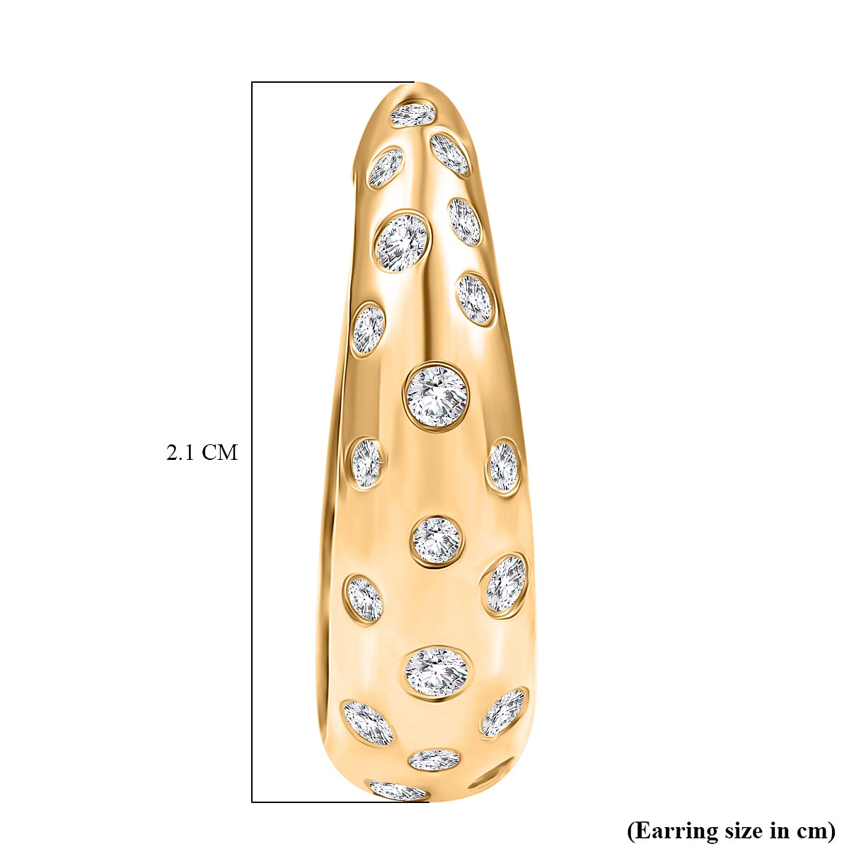 Luxuriant Diamond Lab Grown Diamond (VS-E-F) Hoop Earring in 18K Vermeil Yellow Gold Plated Sterling Silver, Silver Wt. 5.95 Gms. Luxuriant Diamond Lab Grown Diamond (VS-E-F) Hoop Earring in 18K Vermeil Yellow Gold Plated Sterling Silver, Silver Wt. 5.95 Gms.