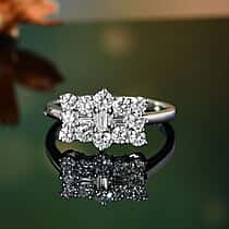 LUXURIANT 950 Platinum SGL Certified (VS-EF) Lab Grown Diamond Boat Ring 1 Ct. Platinum Wt 4.50 Gms