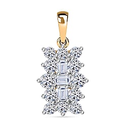LUXURIANT 9K White Gold SGL Certified Lab Grown Diamond (VS-G/H) Cluster Boat Pendant 1 Ct.