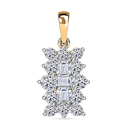 LUXURIANT 9K Yellow Gold SGL Certified Lab Grown Diamond (VS-G/H) Cluster Boat Pendant 1 Ct.