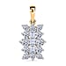 LUXURIANT 9K White Gold SGL Certified Lab Grown Diamond (VS-G/H) Cluster Boat Pendant 1 Ct.