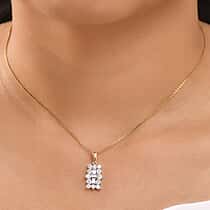 LUXURIANT 9K Yellow Gold SGL Certified Lab Grown Diamond (VS-G/H) Cluster Boat Pendant 1 Ct.