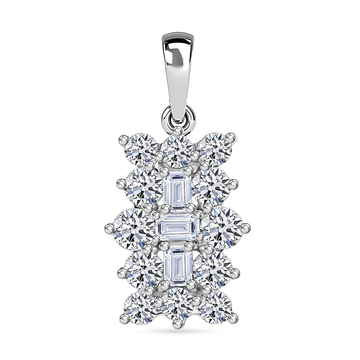 Luxuriant 9K White Gold SGL Certified Lab Grown Diamond (VS-GH) Boat Pendant 1.00 Ct.