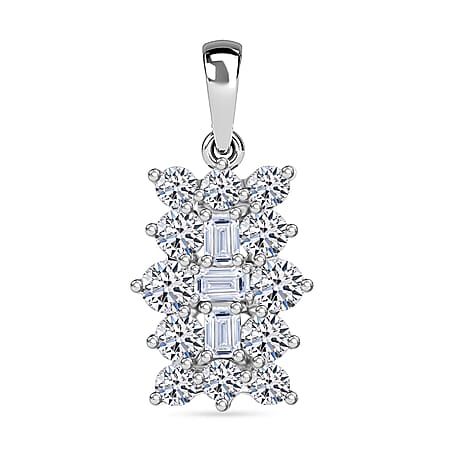 LUXURIANT 9K White Gold SGL Certified Lab Grown Diamond (VS-G/H) Cluster Boat Pendant 1 Ct.