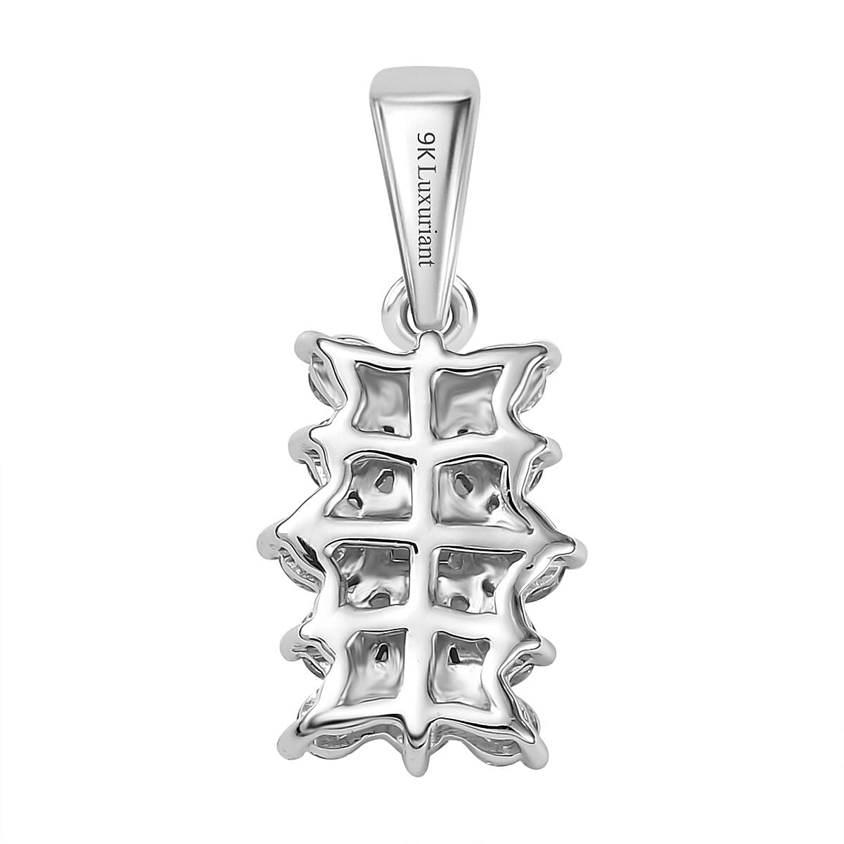 Luxuriant 9K White Gold SGL Certified Lab Grown Diamond (VS-GH) Boat Pendant 1.00 Ct.