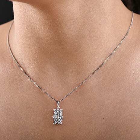 Luxuriant Diamond 9K White Gold SGL Certified Lab Grown Diamond (VS-G-H) Cluster Boat Pendant 1.00 Ct.