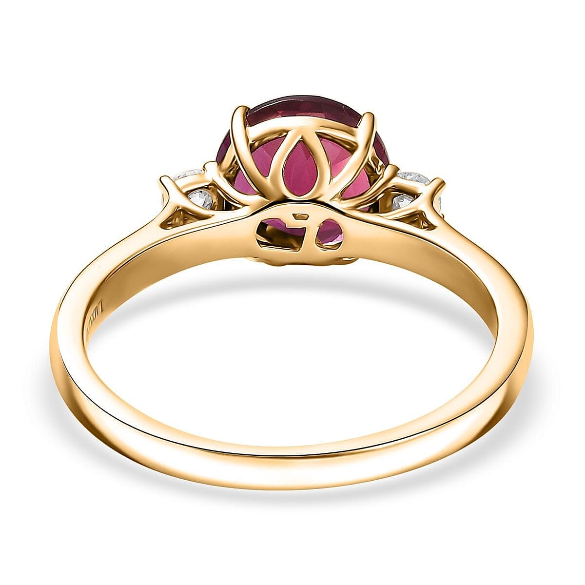 10K Yellow Gold AAA Lab Grown Bixbite, Lab Grown Diamond VS-EF Solitaire Ring, Gold Wt.2.31 Gms  2.505  Ct.