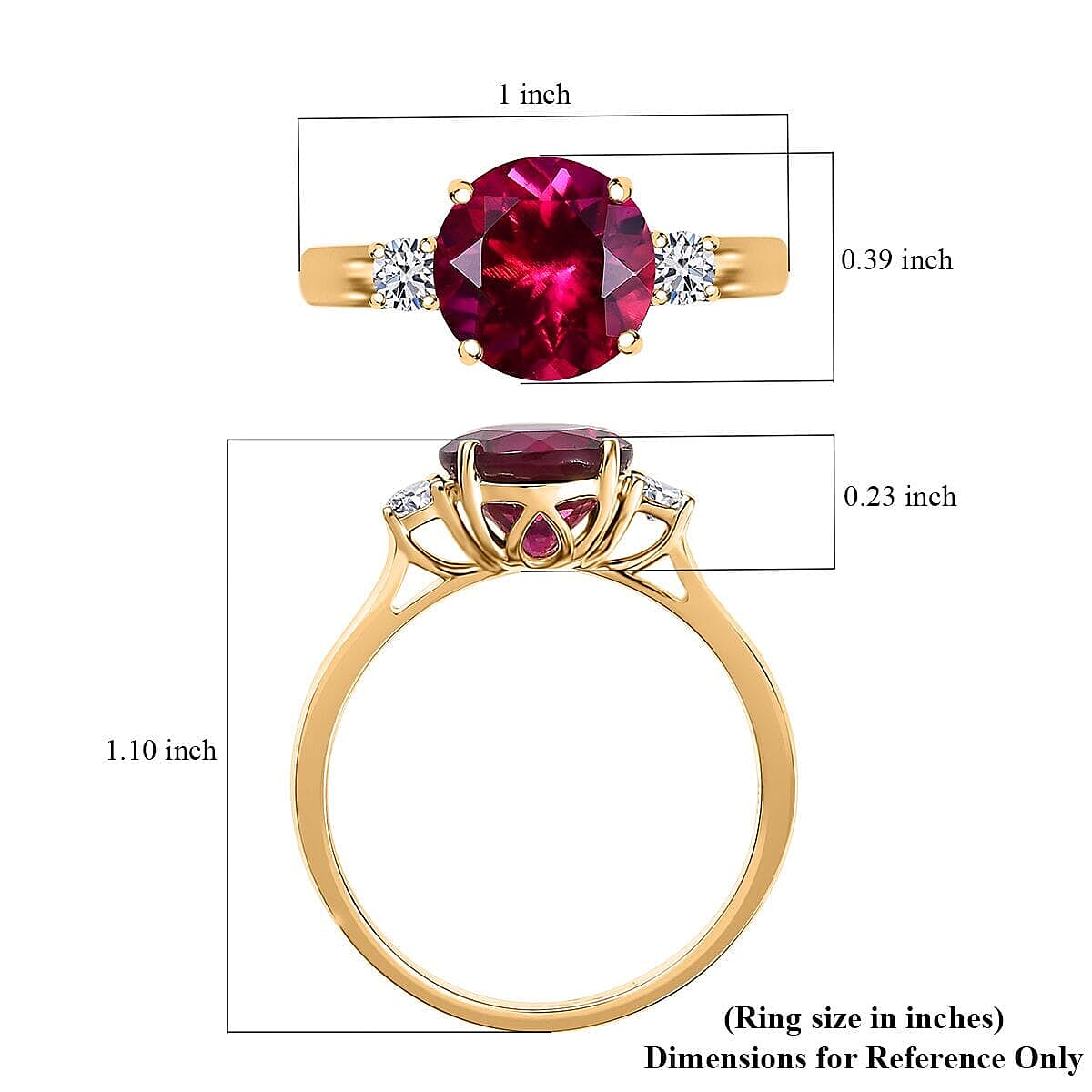 10K Yellow Gold AAA Lab Grown Bixbite, Lab Grown Diamond VS-EF Solitaire Ring, Gold Wt.2.31 Gms  2.505  Ct.