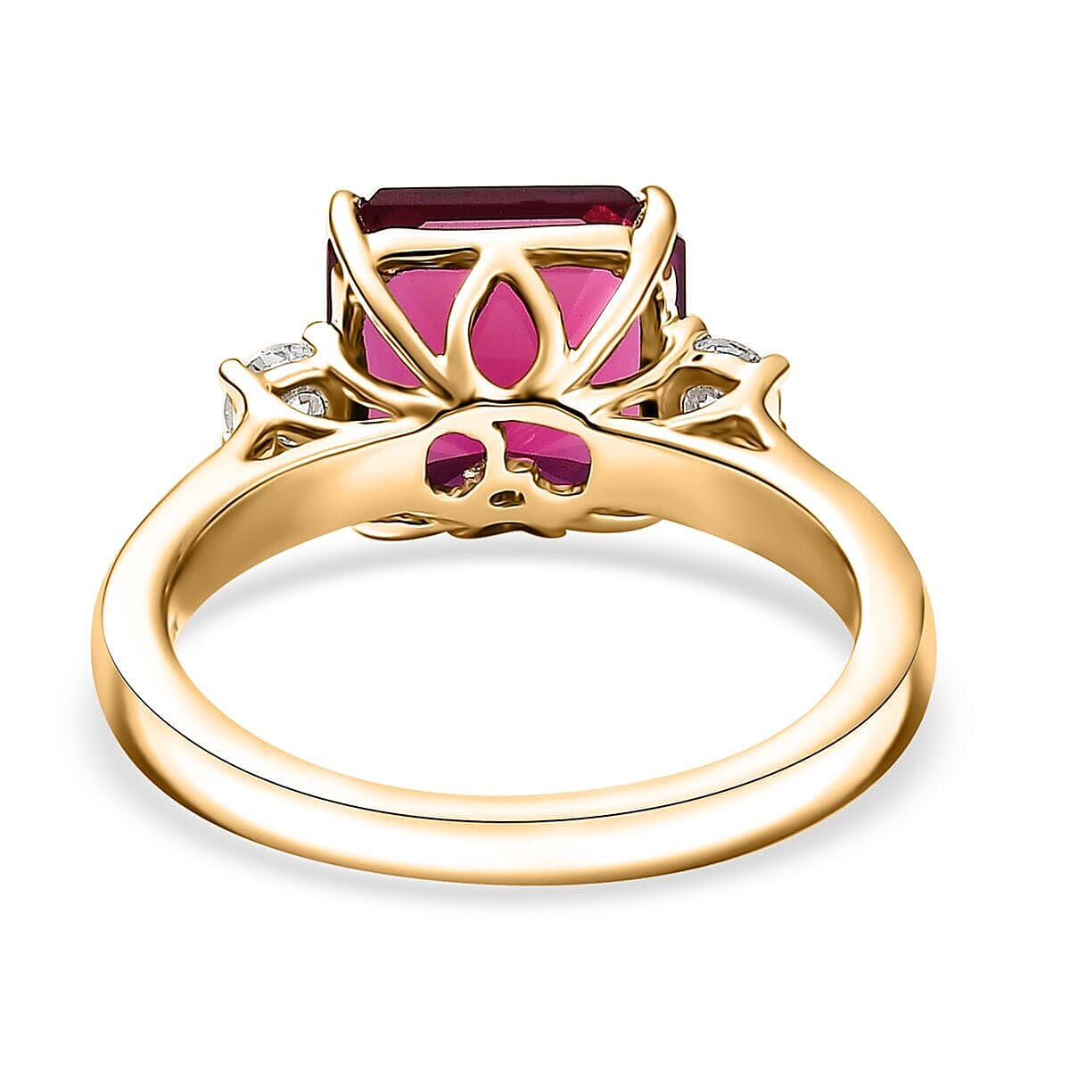 10K Yellow Gold AAA Lab Grown Bixbite, Lab Grown Diamond VS-EF Solitaire Ring, Gold Wt.3.62 Gms 3.265 Ct. 10K Yellow Gold AAA Lab Grown Bixbite, Lab Grown Diamond VS-EF Solitaire Ring, Gold Wt.3.62 Gms 3.265 Ct.