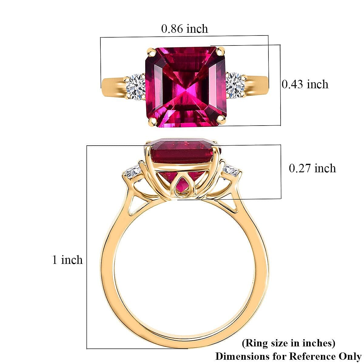 10K Yellow Gold AAA Lab Grown Bixbite, Lab Grown Diamond VS-EF Solitaire Ring, Gold Wt.3.62 Gms 3.265 Ct. 10K Yellow Gold AAA Lab Grown Bixbite, Lab Grown Diamond VS-EF Solitaire Ring, Gold Wt.3.62 Gms 3.265 Ct.