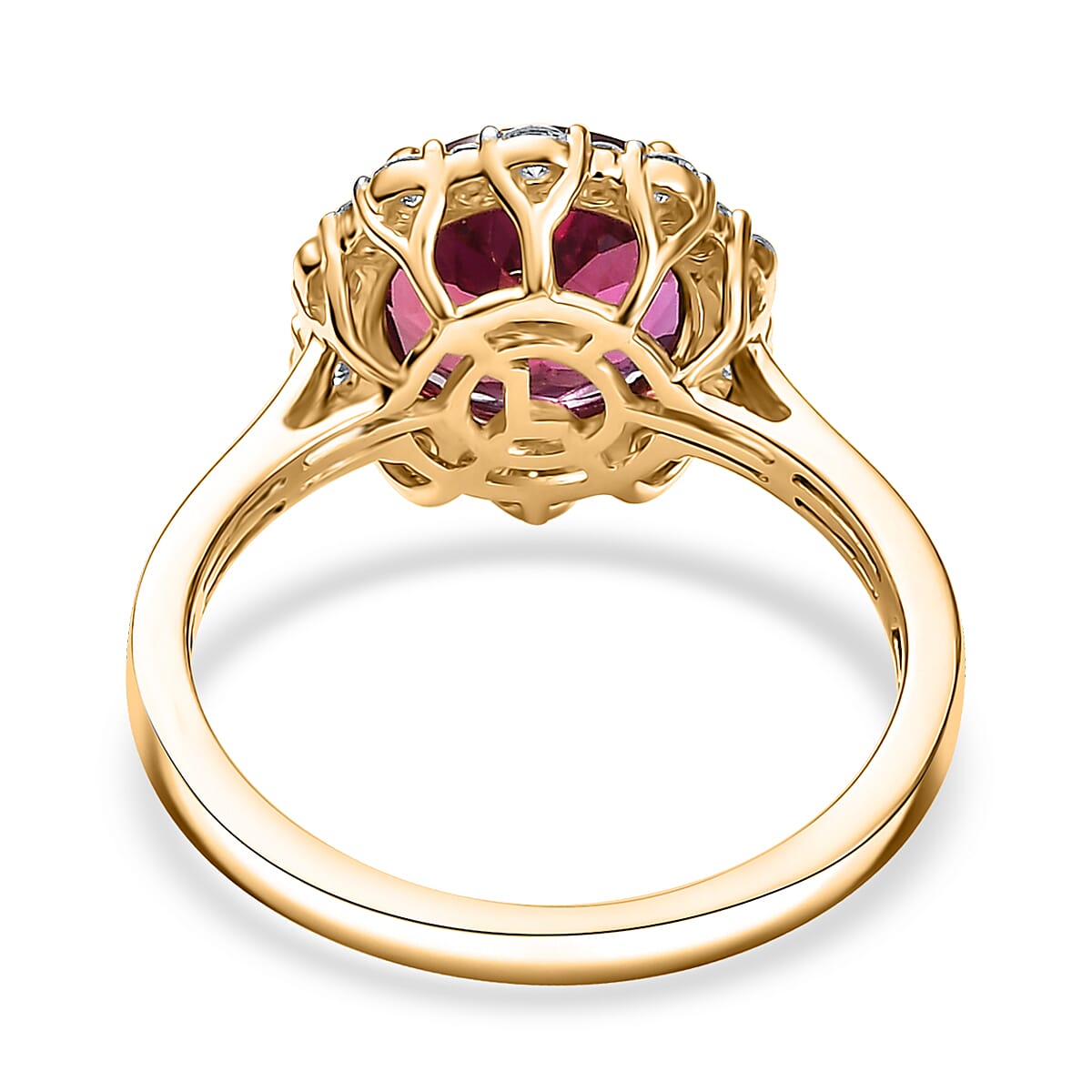 10K Yellow Gold AAA Lab Grown Bixbite, Lab Grown Diamond VS-EF Main Stone With Side Stone Ring, Gold Wt.3.51 Gms 3.665 Ct. 10K Yellow Gold AAA Lab Grown Bixbite, Lab Grown Diamond VS-EF Main Stone With Side Stone Ring, Gold Wt.3.51 Gms 3.665 Ct.