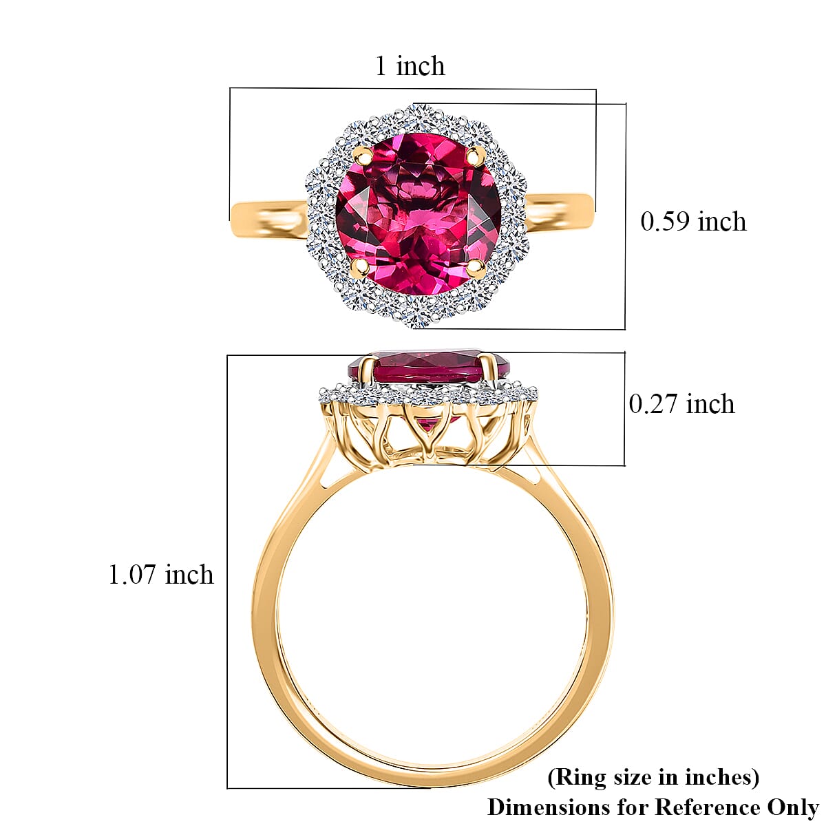 10K Yellow Gold AAA Lab Grown Bixbite, Lab Grown Diamond VS-EF Main Stone With Side Stone Ring, Gold Wt.3.51 Gms 3.665 Ct. 10K Yellow Gold AAA Lab Grown Bixbite, Lab Grown Diamond VS-EF Main Stone With Side Stone Ring, Gold Wt.3.51 Gms 3.665 Ct.