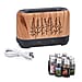 Flame Effect Aromal Diffuser with 10 Oils  - LED Light, Timer - Brown