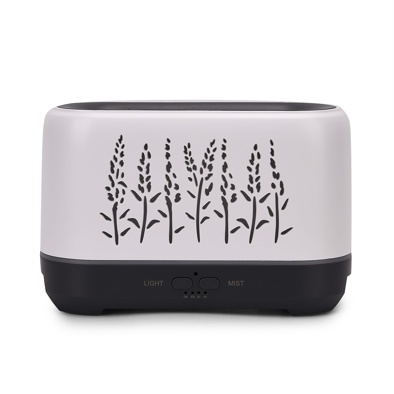 Flame Effect Aromal Diffuser with 10 Oils  - LED Light, Timer - White