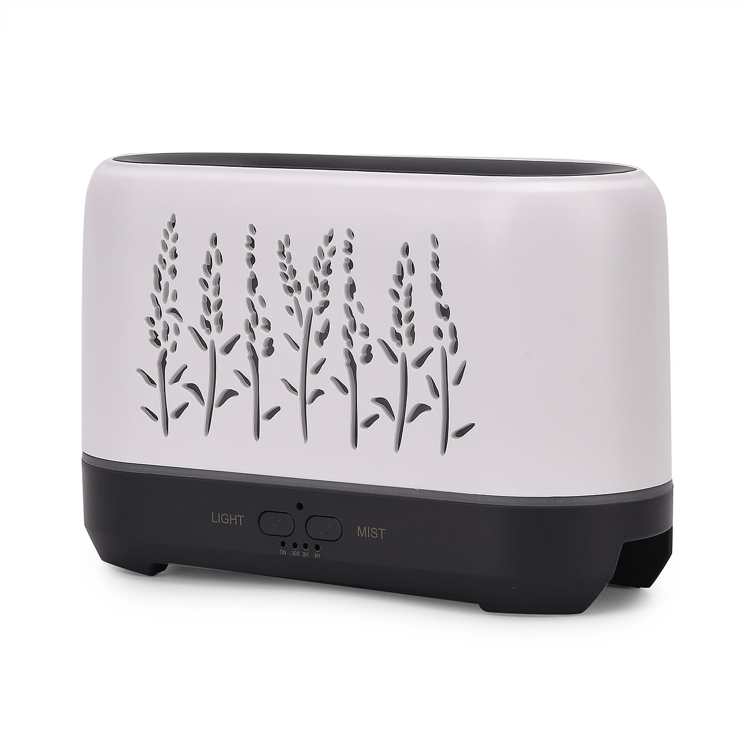 Flame Effect Aromal Diffuser with 10 Oils  - LED Light, Timer - White