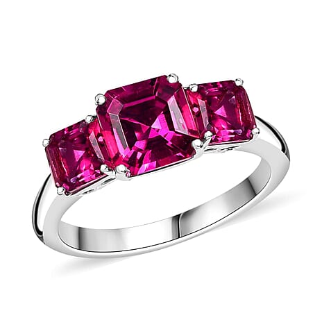 10K White Gold AAA Lab Grown Bixbite Solitaire Ring, Gold Wt.3.09 Gms  2.601  Ct.