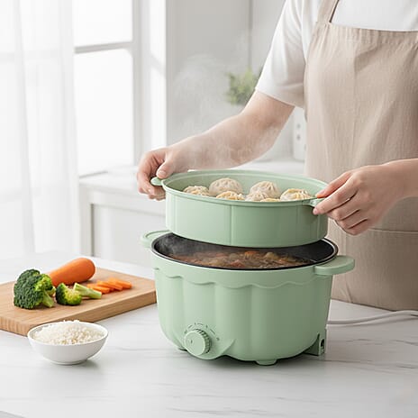 KITCHEN GADGET OF THE YEAR - Bliss - Beyond Electric Hot Pot, Frying, Stewing, And Stir-Fry Functions, Adjustable Temperature (2.5 Liters) - Light Green