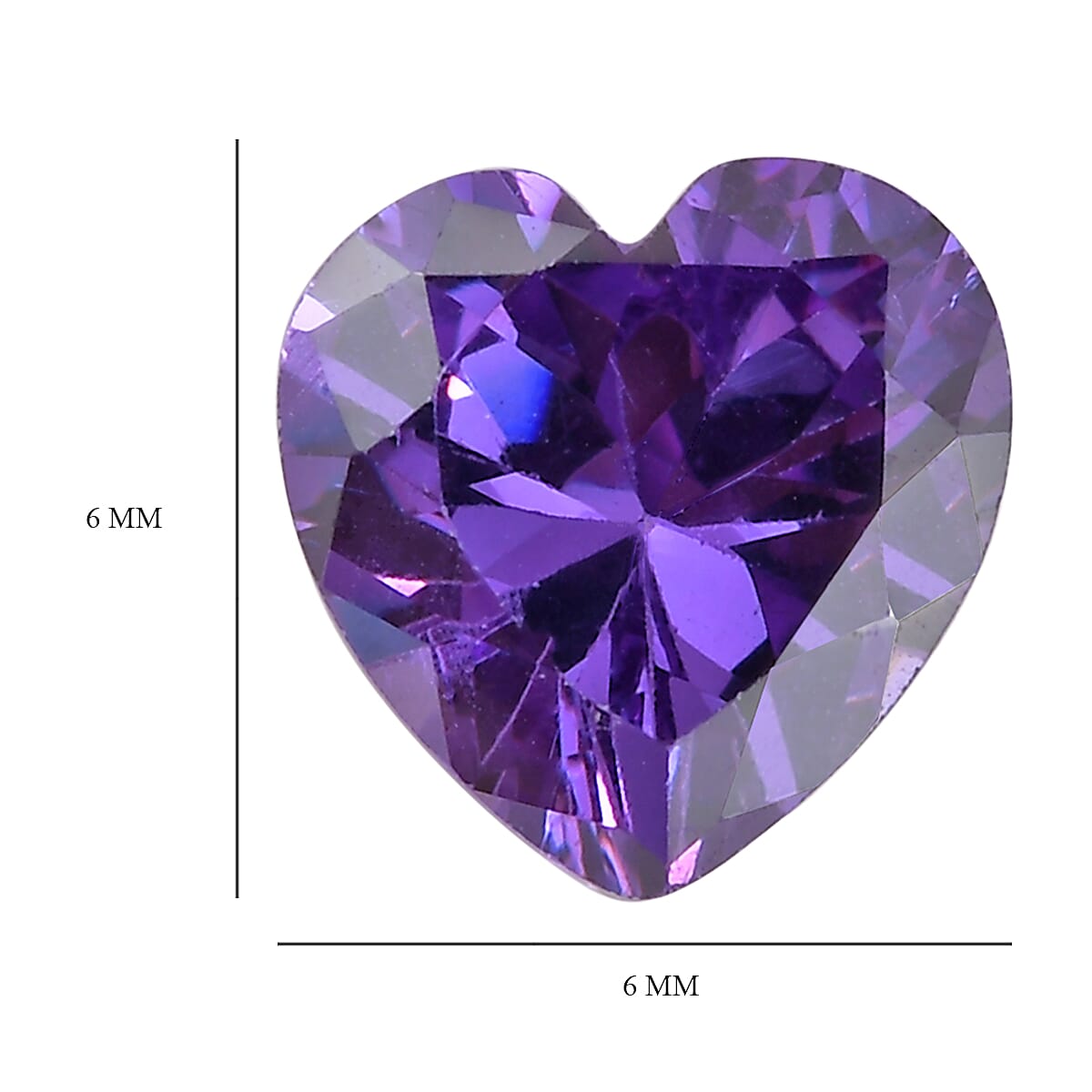 Amethyst Cubic Zirconia Heart Shape Gemstone 1.3 Ct. Amethyst Cubic Zirconia Heart Shape Gemstone 1.3 Ct.