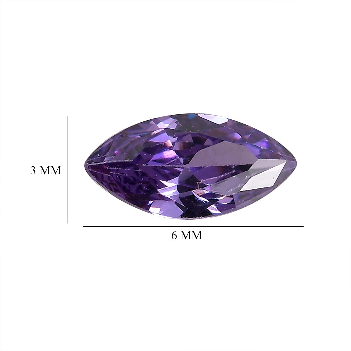 Amethyst Cubic ZirconiaMarquee Gemstone 0.99 Ct. Amethyst Cubic ZirconiaMarquee Gemstone 0.99 Ct.