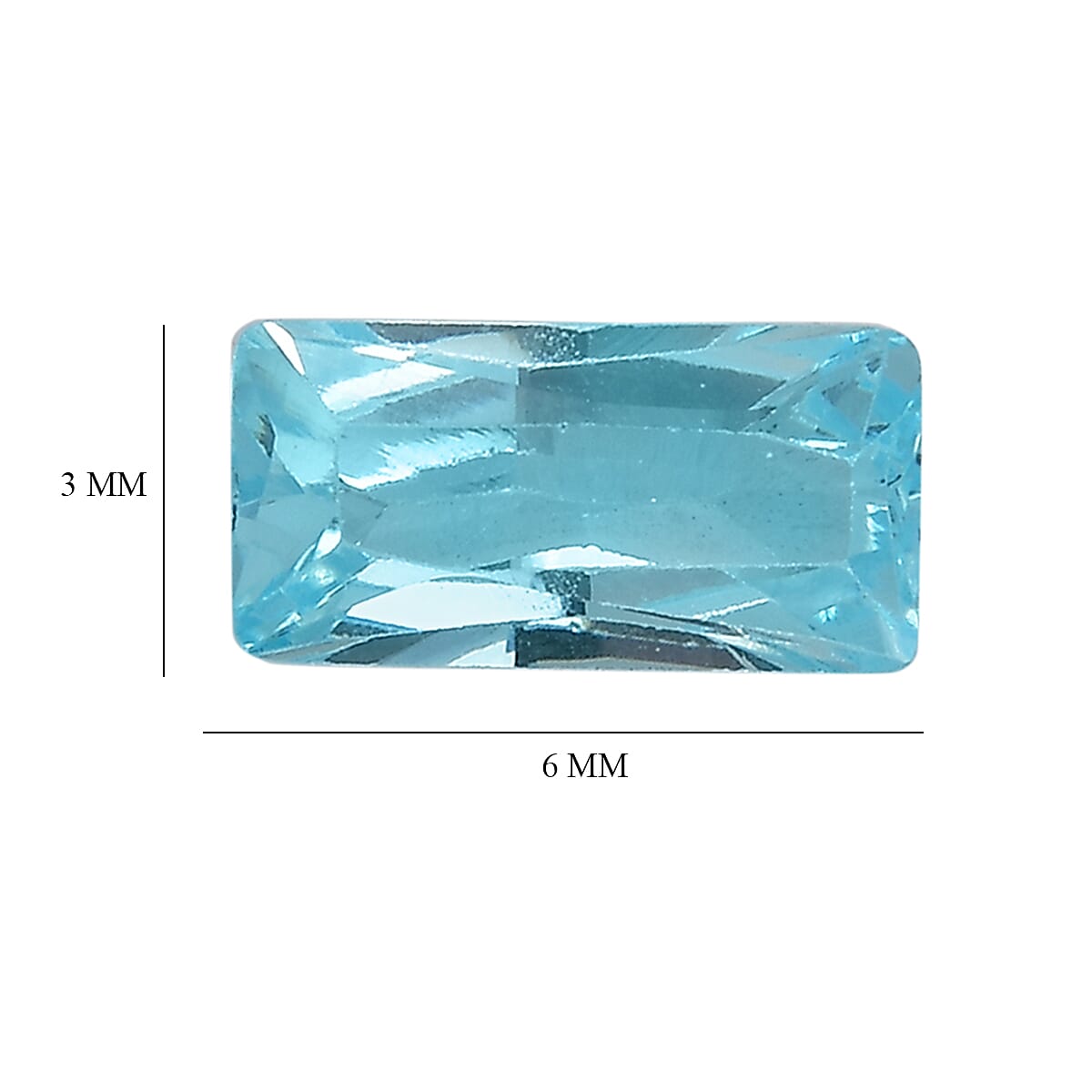 Aqua Cubic Zirconia Baguette Gemstone 1.64 Ct. Aqua Cubic Zirconia Baguette Gemstone 1.64 Ct.
