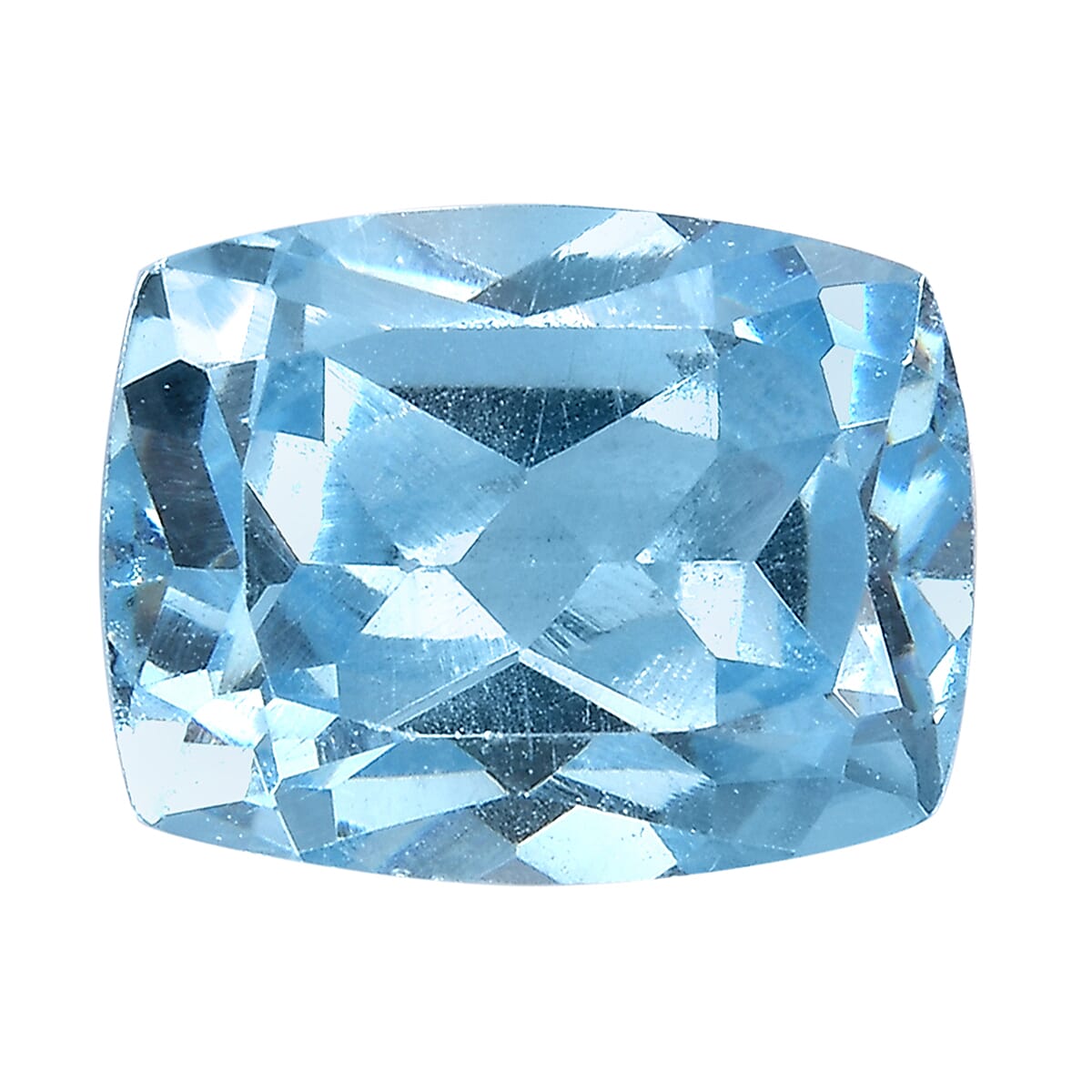 Aqua Cubic Zirconia Cushion Shape Gemstone 3.88 Ct.