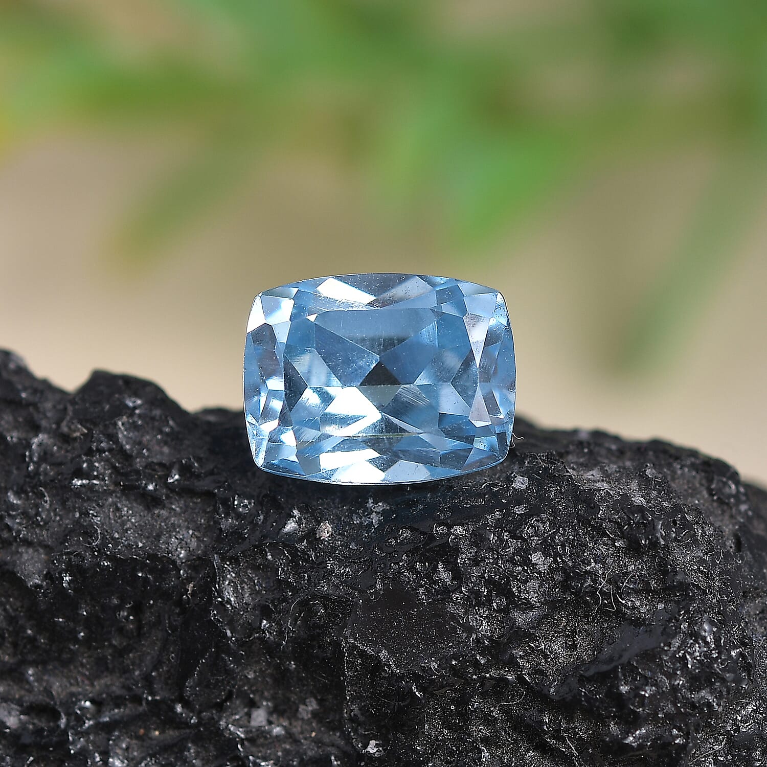 Aqua Cubic Zirconia Cushion Shape Gemstone 3.88 Ct.