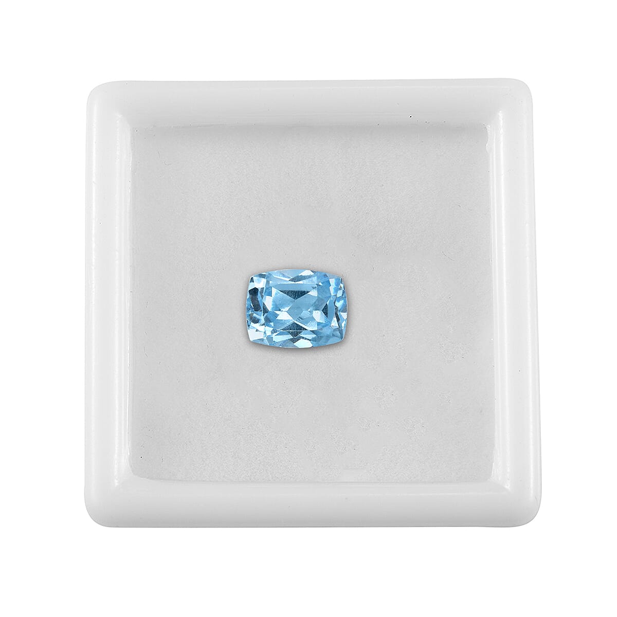 Aqua Cubic Zirconia Cushion Shape Gemstone 3.88 Ct.