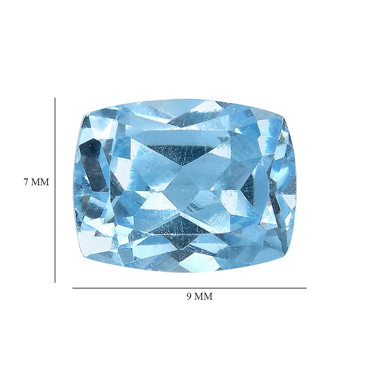Aqua Cubic Zirconia Cushion Shape Gemstone 3.88 Ct.