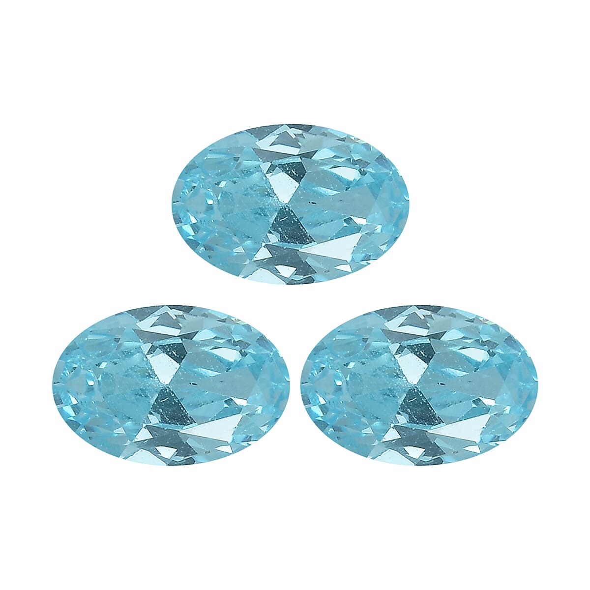 Aqua Cubic Zirconia Oval Shape Gemstone 1.91 Ct.
