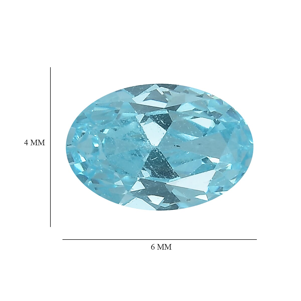 Aqua Cubic Zirconia Oval Shape Gemstone 1.91 Ct.