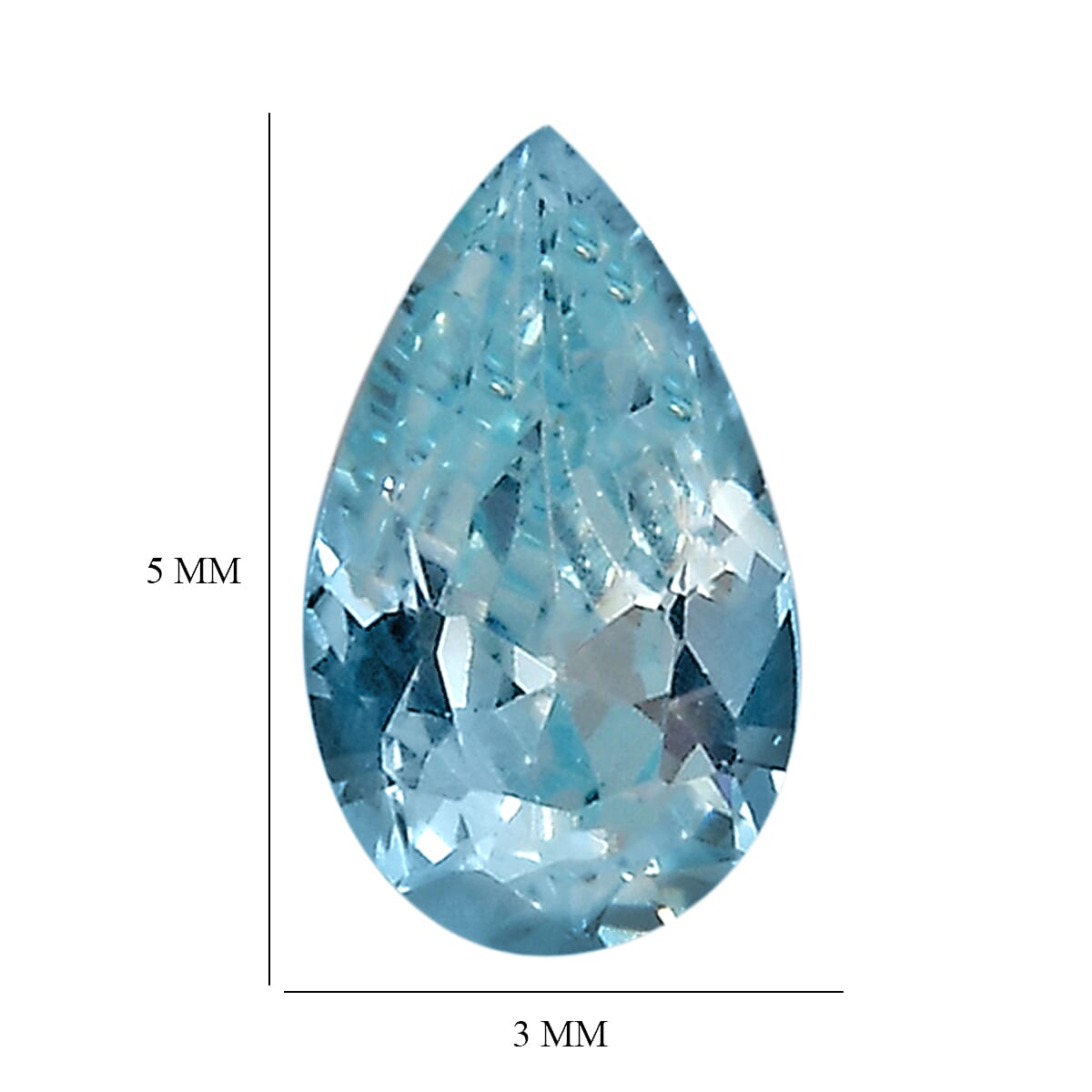 Aqua Cubic Zirconia Pear Shape Gemstone 0.8 Ct. Aqua Cubic Zirconia Pear Shape Gemstone 0.8 Ct.