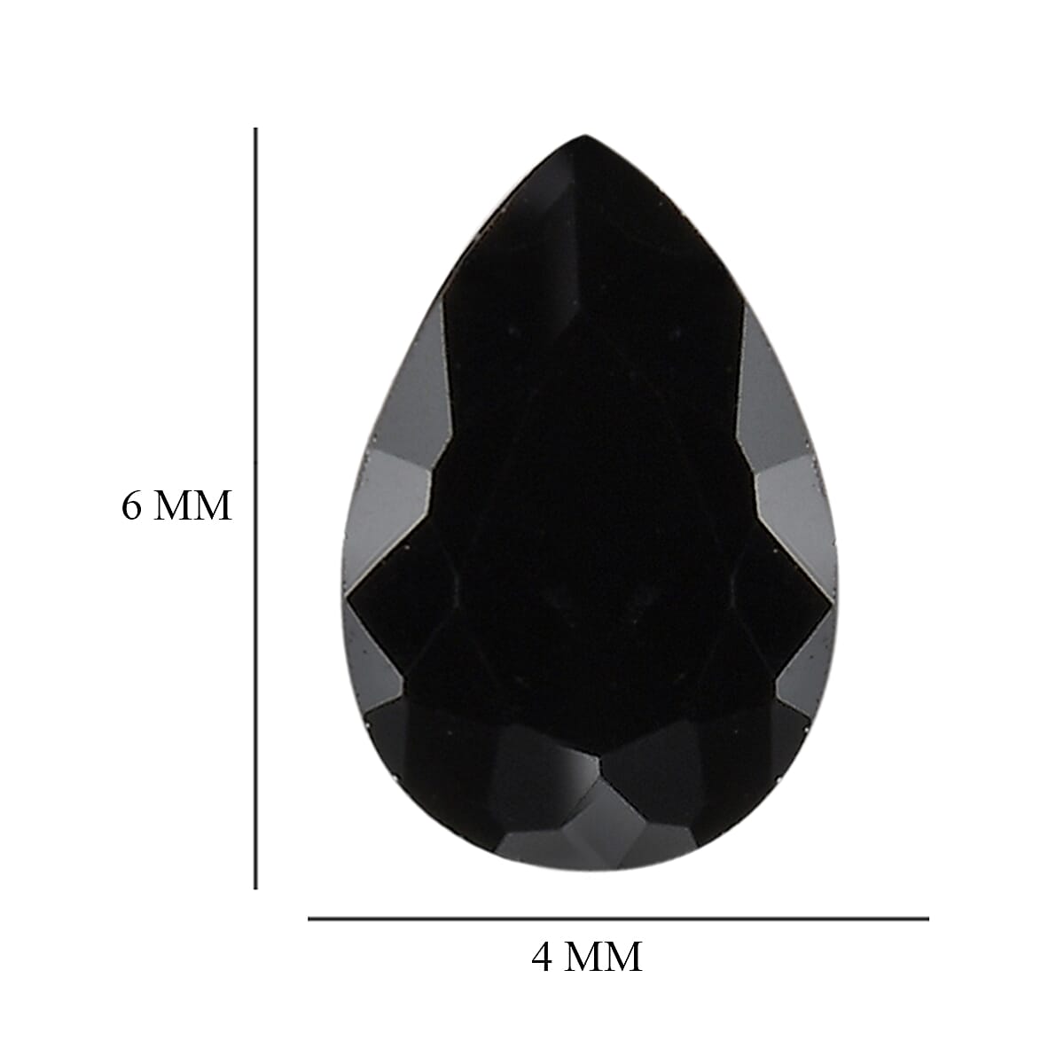 Black Cubic Zirconia Pear Shape Gemstone 1.64 Ct.