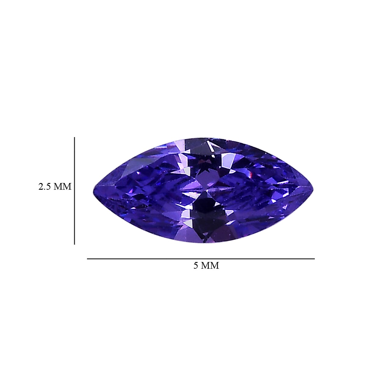 Blue Cubic Zirconia Marquee Gemstone 0.59 Ct. Blue Cubic Zirconia Marquee Gemstone 0.59 Ct.