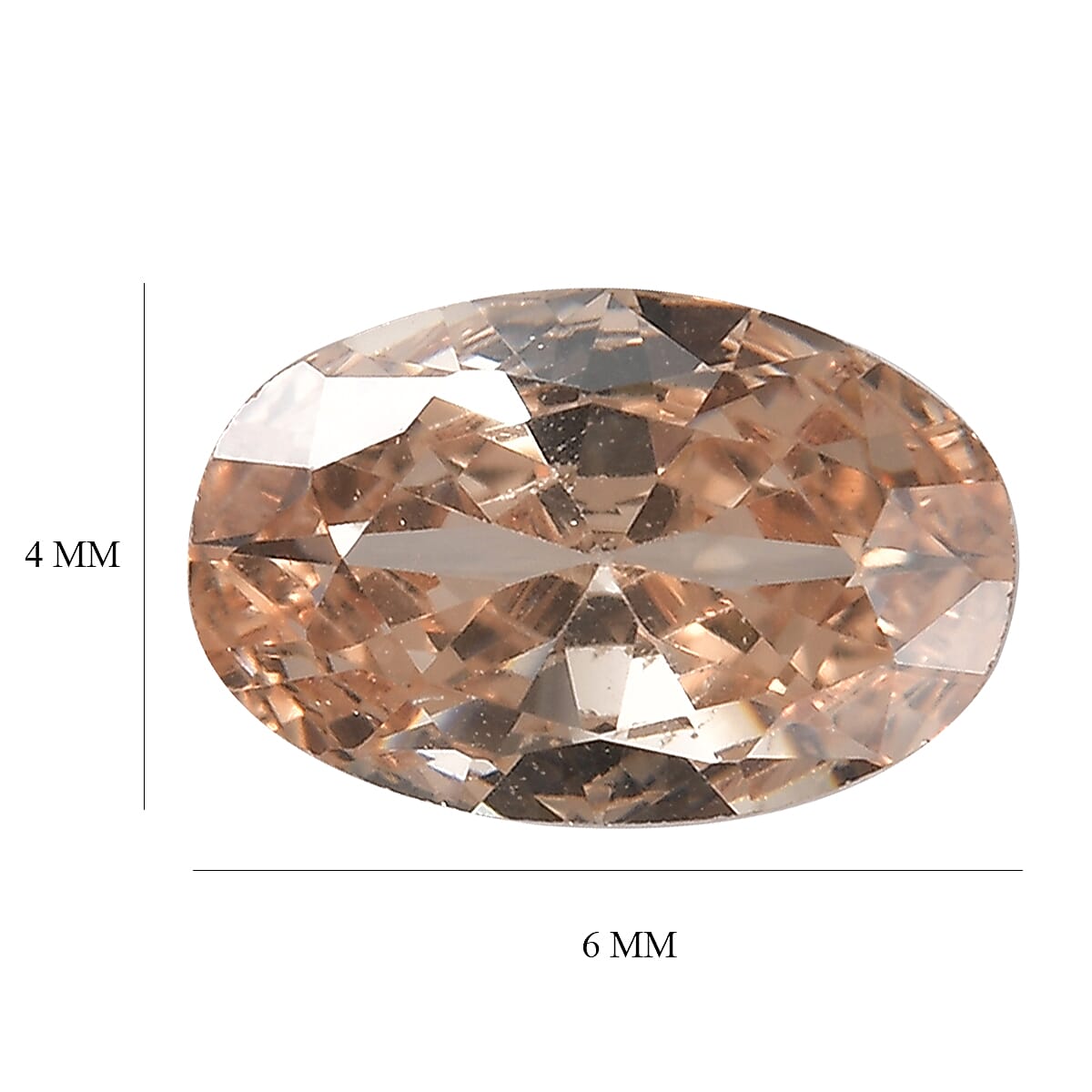 Champagne Cubic Zirconia Oval Shape Gemstone 2.05 Ct. Champagne Cubic Zirconia Oval Shape Gemstone 2.05 Ct.