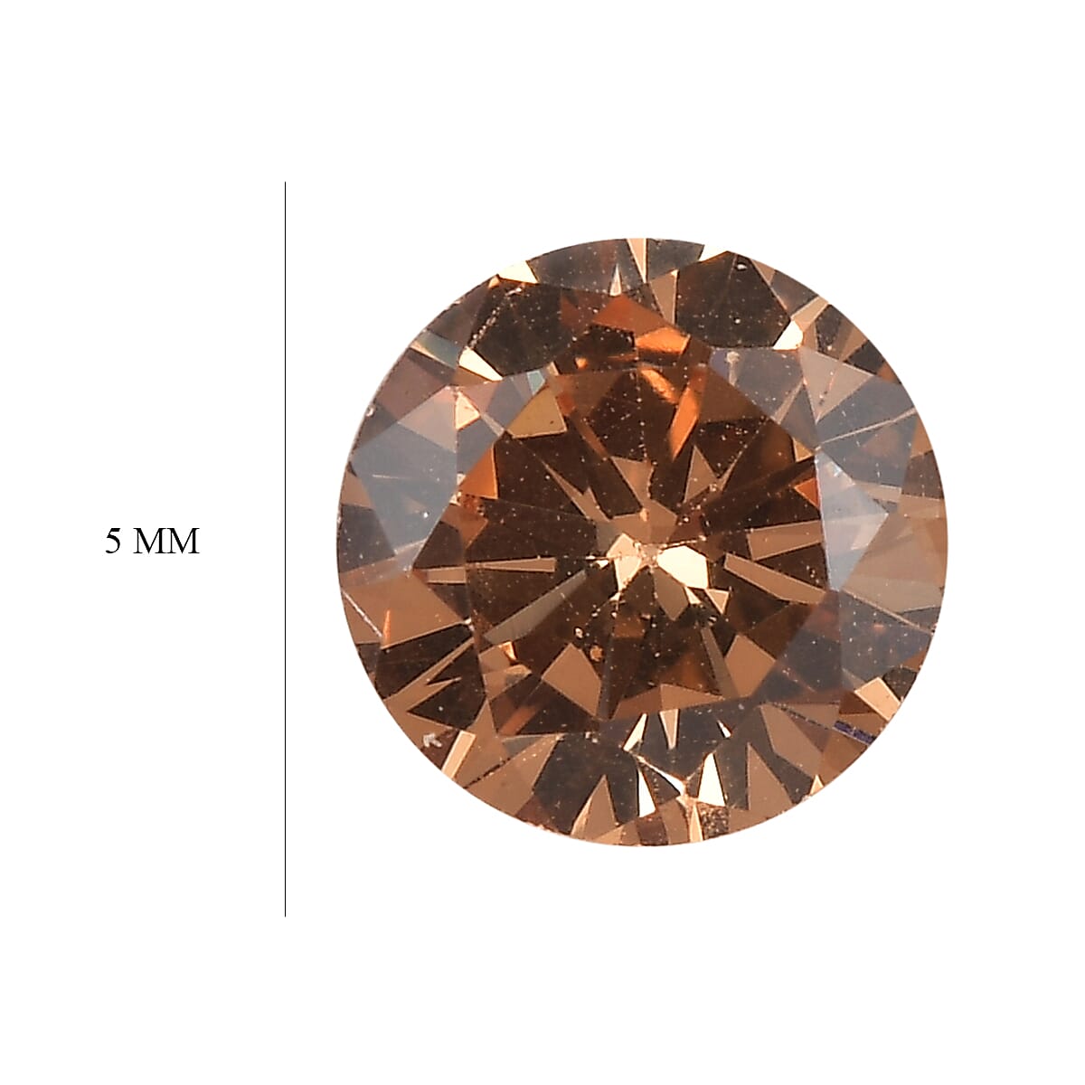 Champagne Cubic Zirconia Round Shape Gemstone 2.34 Ct. Champagne Cubic Zirconia Round Shape Gemstone 2.34 Ct.