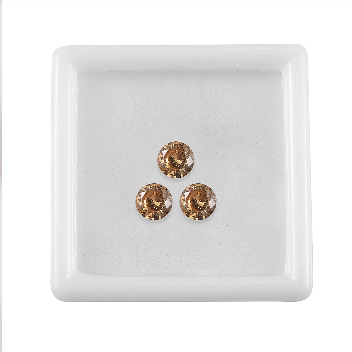 Champagne Cubic Zirconia Round Shape Gemstone 4.22 Ct.