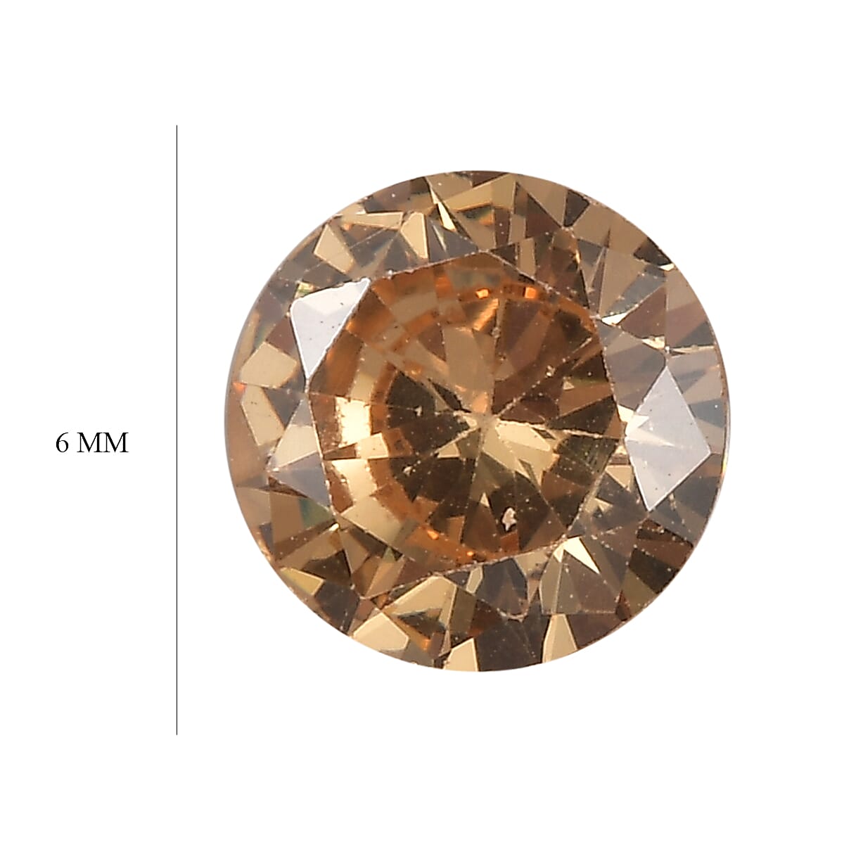 Champagne Cubic Zirconia Round Shape Gemstone 4.22 Ct.