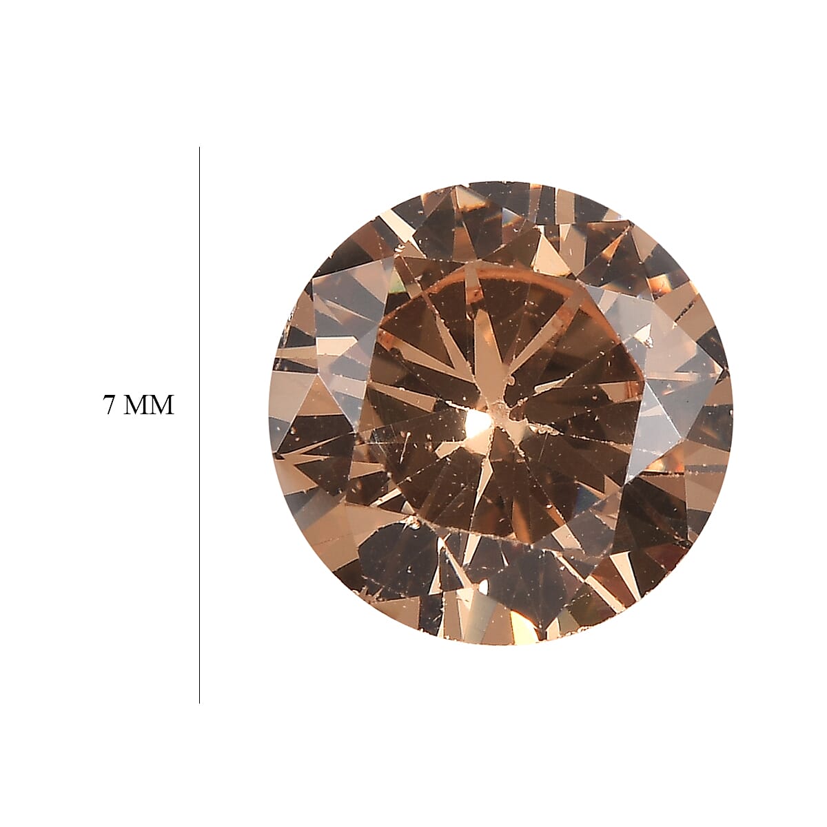 Champagne Cubic Zirconia Round Shape Gemstone 2.1 Ct. Champagne Cubic Zirconia Round Shape Gemstone 2.1 Ct.