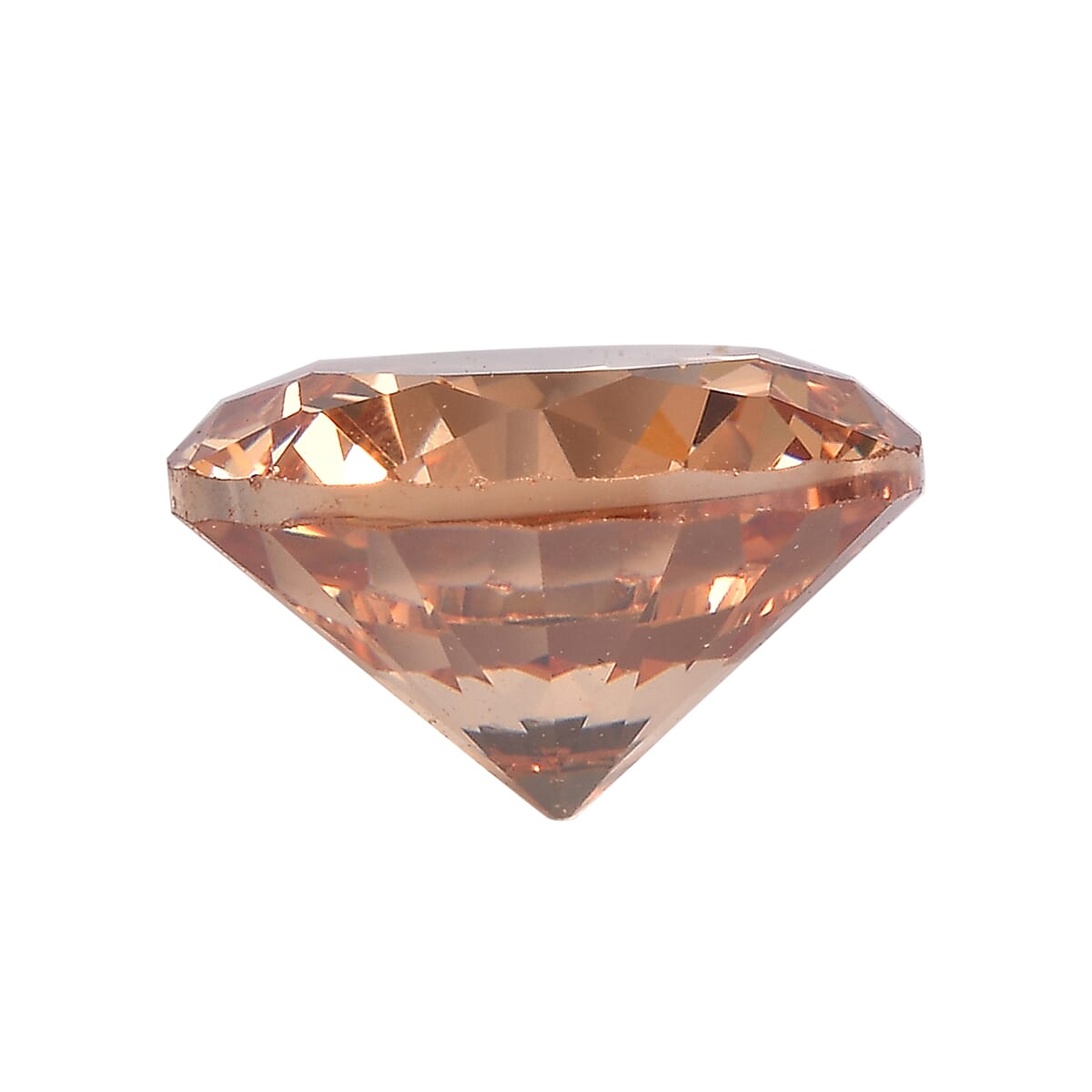 Champagne Cubic Zirconia Round Shape Gemstone 3.12 Ct.