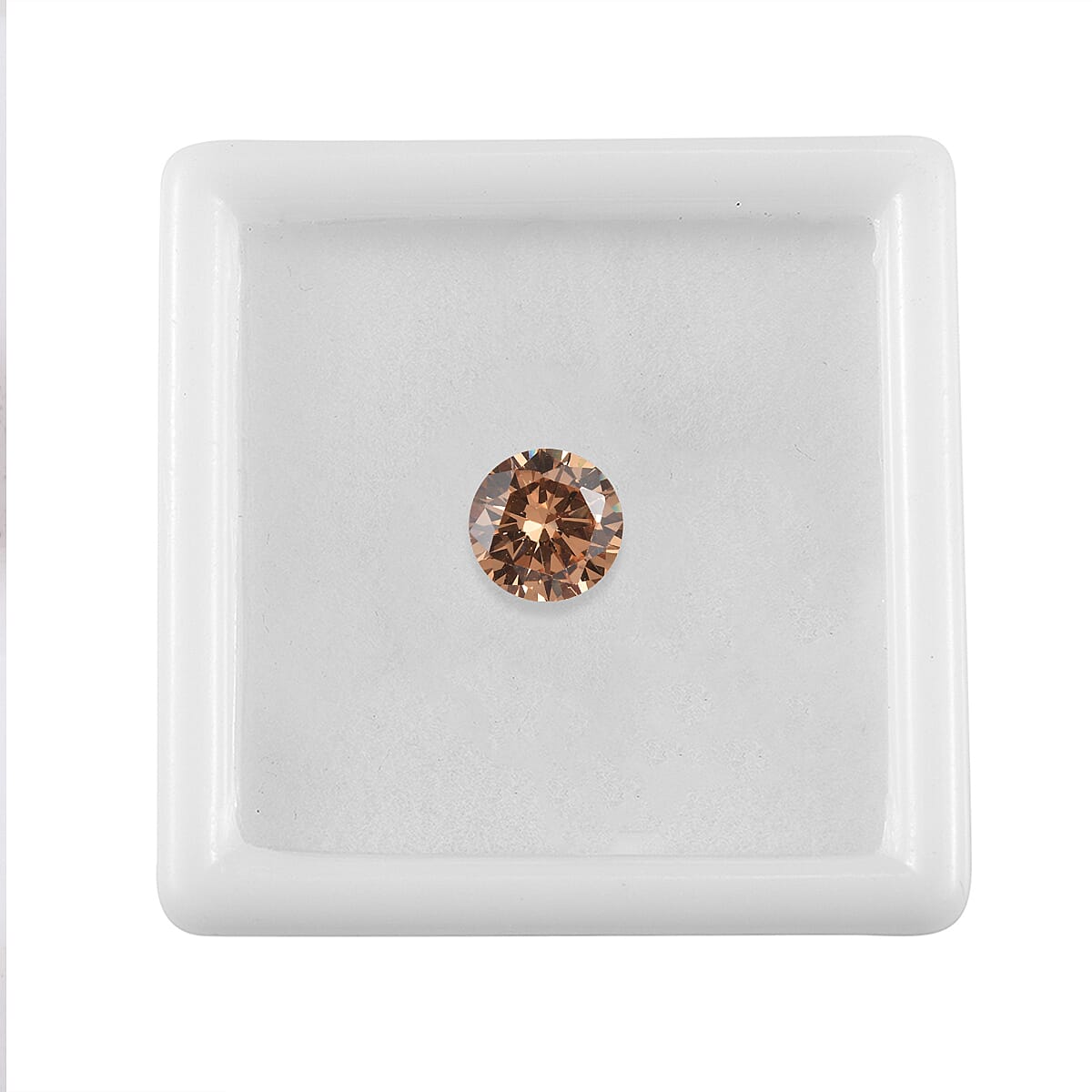 Champagne Cubic Zirconia Round Shape Gemstone 3.12 Ct.