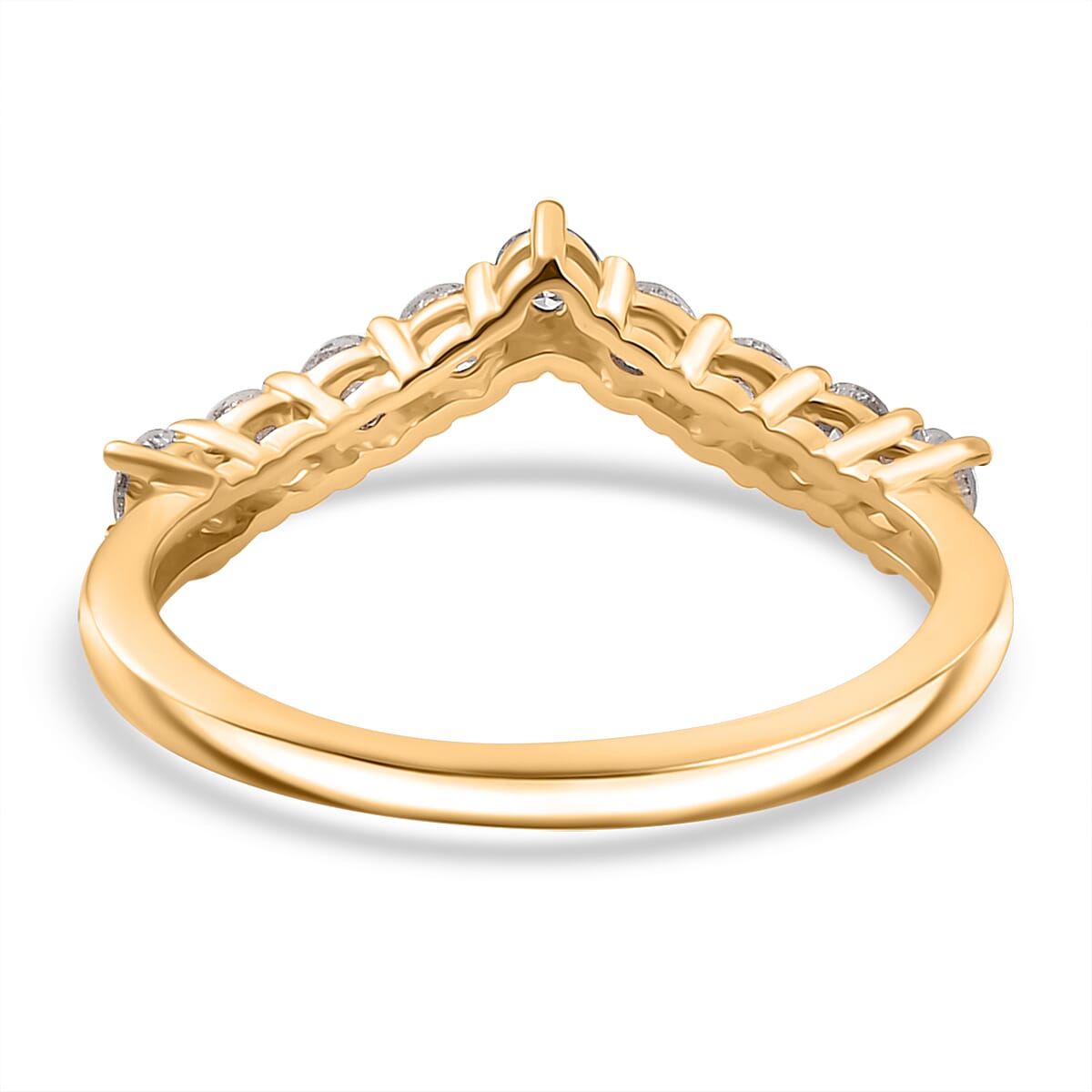 Luxuriant Diamond 9K Yellow Gold SGL Certified (VS-GH) Lab Grown Diamond Wishbone Ring 0.52 Ct, Luxuriant Diamond 9K Yellow Gold SGL Certified (VS-GH) Lab Grown Diamond Wishbone Ring 0.52 Ct,
